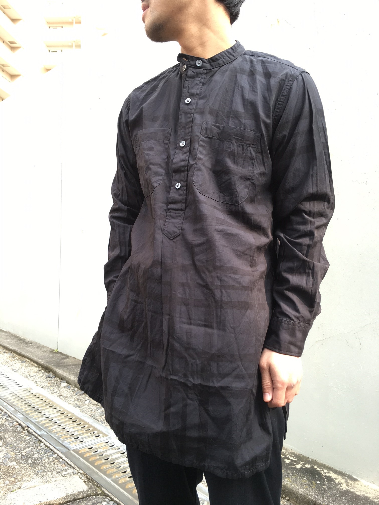 ロングシャツ BROAD SHAWL COLLAR LONG SHIRT+radiokameleon.ba